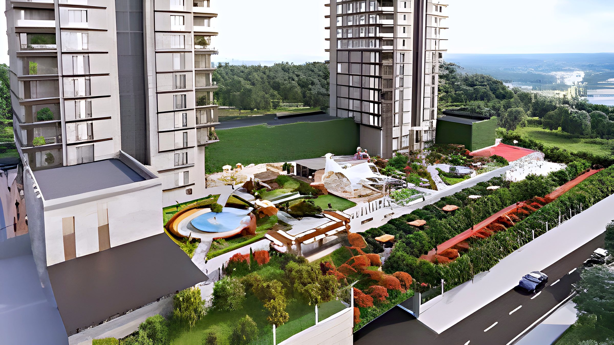 Diamond Towers peyzaj alanı
